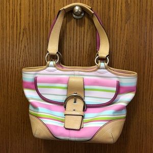 Coach pastel stripe bag